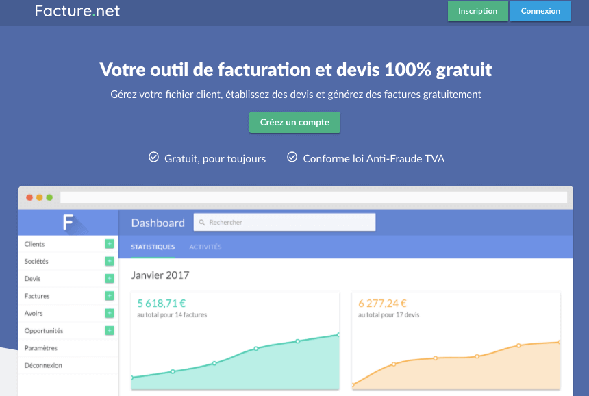 découvrez notre logiciel de facturation gratuit, conçu pour simplifier la gestion de vos factures et vous faire gagner du temps. profitez d'une interface intuitive et de fonctionnalités performantes, adaptées aux besoins des entreprises de toutes tailles.
