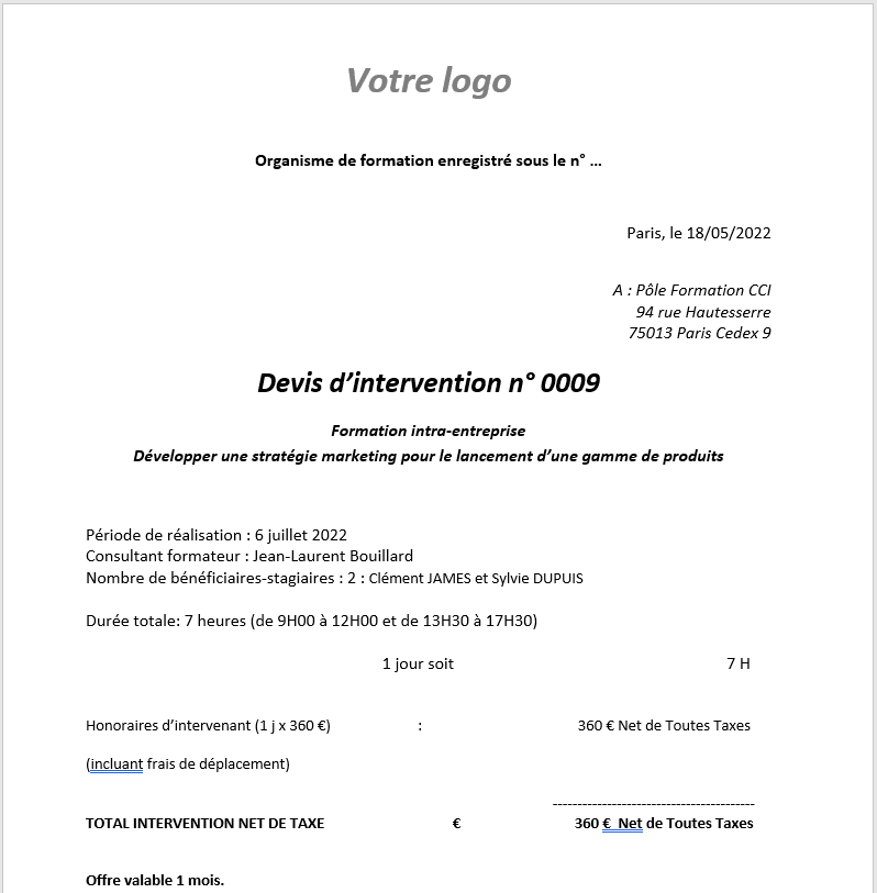 obtenez votre devis gratuit en quelques clics avec notre modèle word facile à utiliser. personnalisez-le selon vos besoins et simplifiez vos démarches !