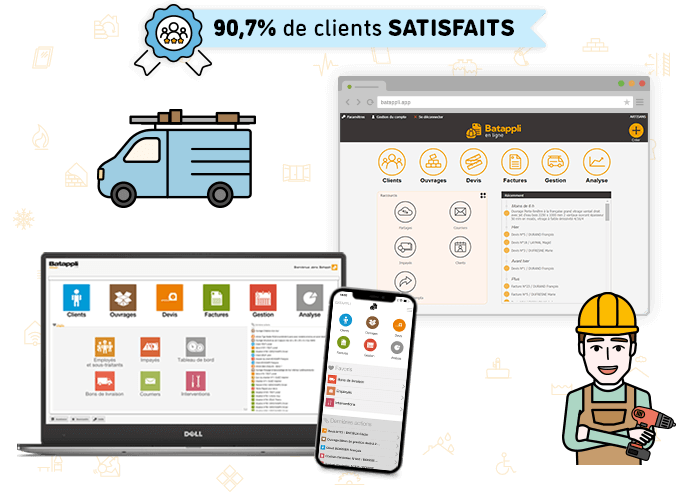 obtenez un devis et une facture pour vos travaux de bâtiment gratuitement. comparez les prix et trouvez les meilleures offres en quelques clics. simplifiez votre gestion de projet et maîtrisez vos coûts grâce à notre outil facile à utiliser.