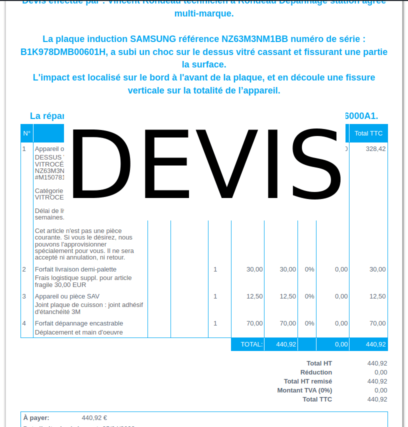 obtenez un devis gratuit pour la réparation de vos appareils électroménagers. profitez de notre expertise pour redonner vie à vos équipements avec un service rapide et fiable. contactez-nous dès maintenant !