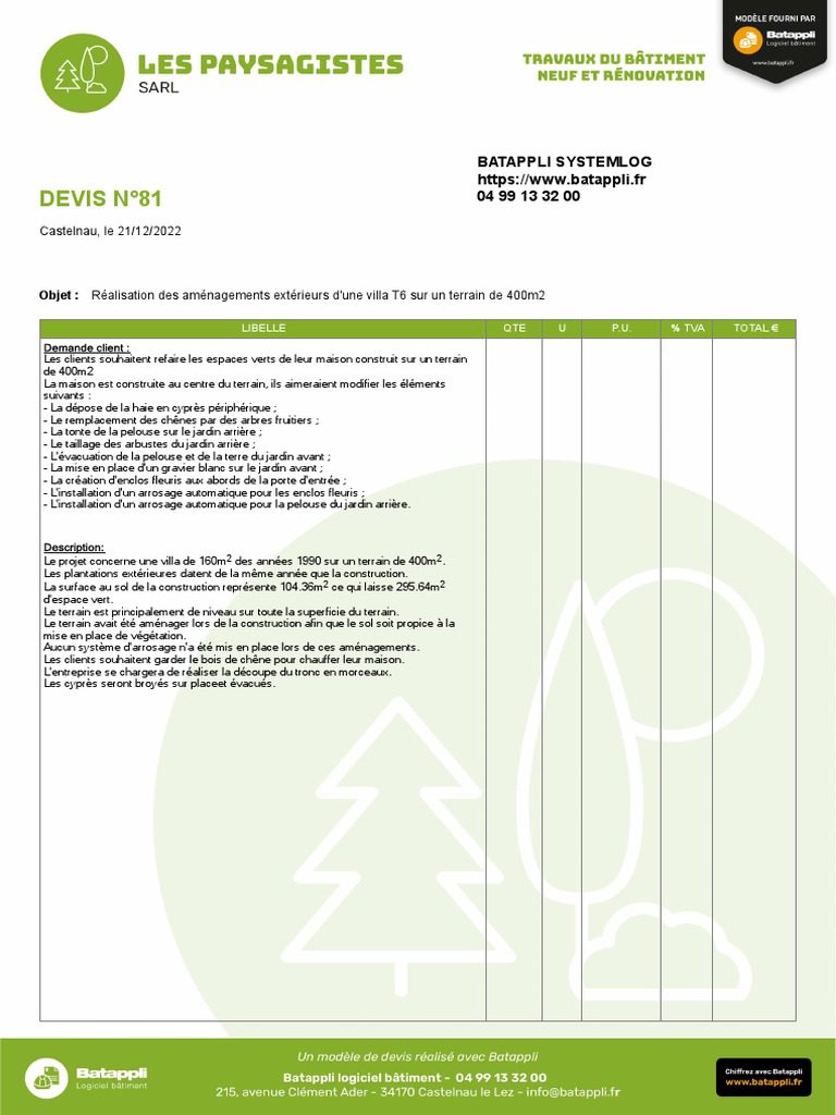 obtenez votre devis jardinage gratuit en quelques clics ! profitez d'une estimation personnalisée pour aménagements, entretiens et créations de jardins. simplifiez vos projets de jardinage dès aujourd'hui.