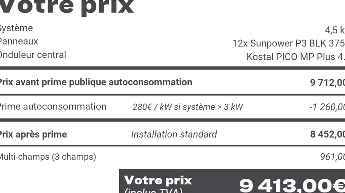 obtenez votre devis photovoltaïque personnalisé en quelques étapes simples. profitez d'une estimation gratuite pour l'installation de panneaux solaires, optimisez votre consommation d'énergie et réduisez vos factures dès aujourd'hui.