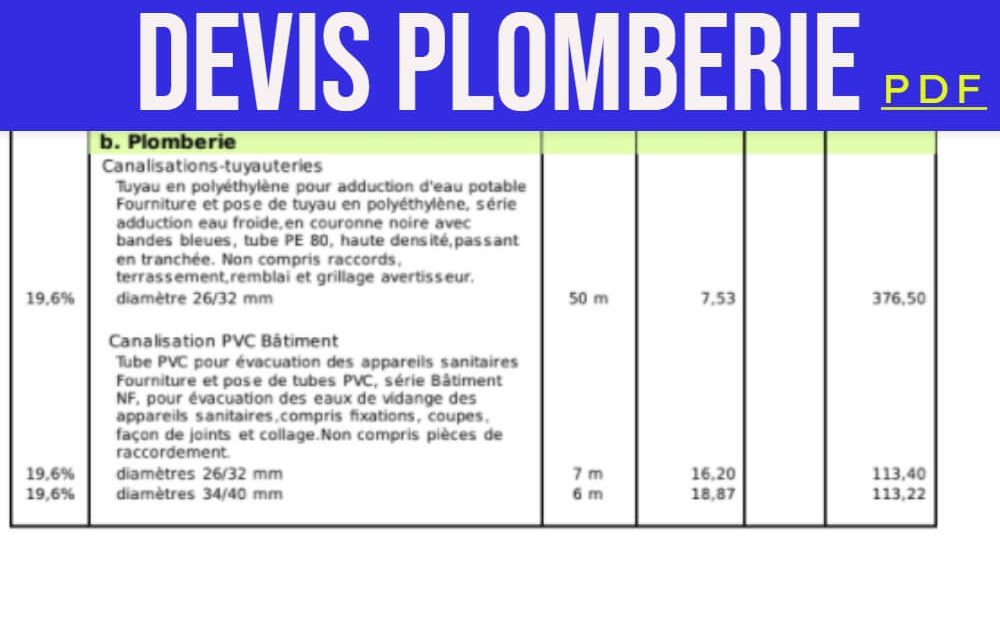obtenez votre devis plombier gratuit en quelques minutes ! comparez les tarifs et services des plombiers près de chez vous pour réaliser tous vos travaux de plomberie au meilleur prix. profitez d'une estimation rapide et sans engagement.