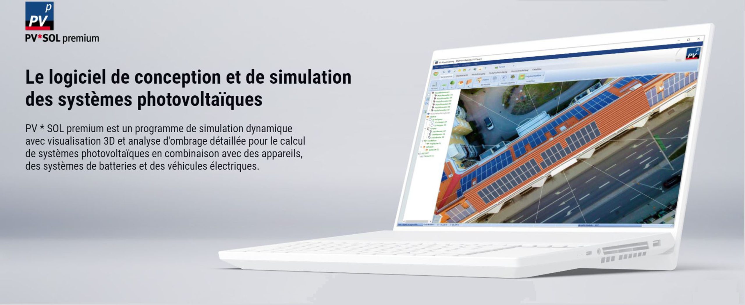 découvrez notre logiciel photovoltaïque gratuit, conçu pour vous aider à optimiser la gestion de vos panneaux solaires. profitez d'outils intuitifs pour estimer les performances de votre installation et maximiser votre rendement énergétique tout en réduisant vos coûts. téléchargez-le dès maintenant et commencez à planifier votre transition énergétique en toute simplicité.