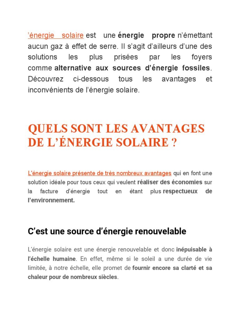découvrez les nombreux avantages de l'énergie solaire : une source d'énergie renouvelable, des économies sur vos factures d'électricité, une réduction de votre empreinte carbone et une valeur ajoutée à votre propriété. adoptez l'énergie solaire et contribuez à un avenir durable.