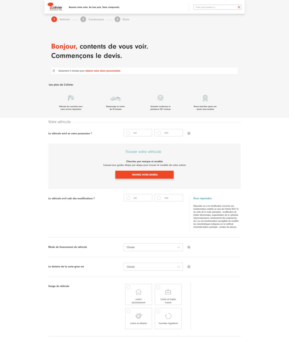 obtenez votre devis d'assurance en ligne rapidement et facilement. comparez les offres, trouvez la meilleure couverture adaptée à vos besoins et faites des économies sur vos primes. simplifiez votre recherche d'assurance dès aujourd'hui !